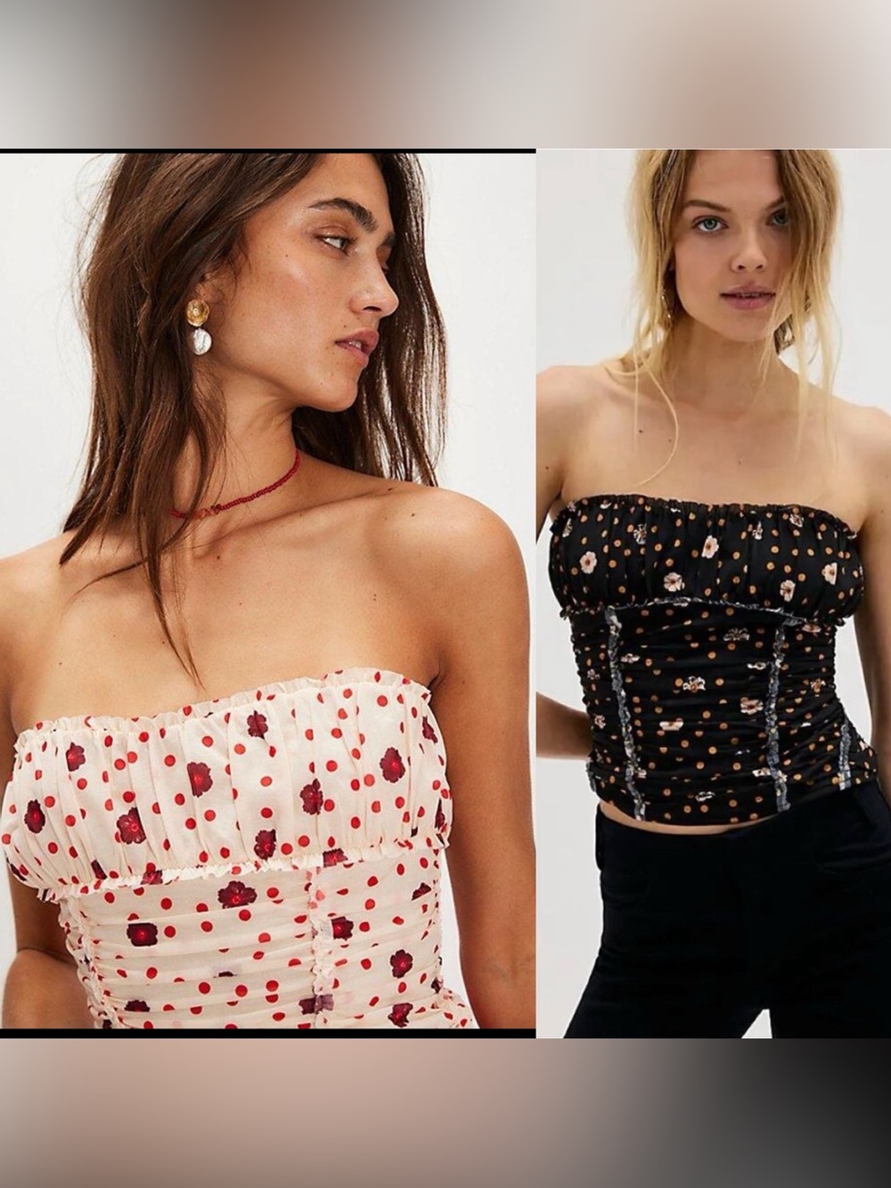 Bundle of Two Free People Scottie Printed Tube Top